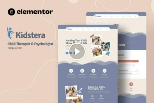 Kidstera - Child Therapist & Psychologist Elementor Template Kit 1