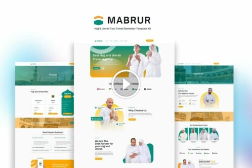 Mabrur - Hajj & Umrah Tour Travel Elementor Template Kit 1