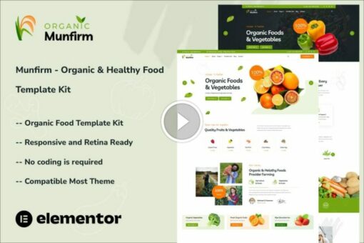 Munfirm - Organic & Healthy Food Elementor Template Kit 1