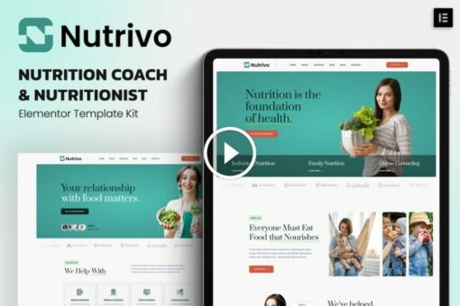 Nutrivo – Nutrition Coach & Nutritionist Elementor Template Kit 1