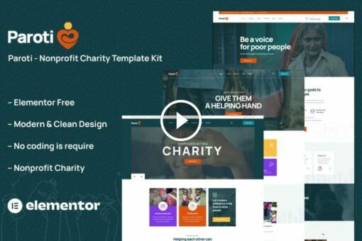 Paroti - Non Profit Charity Elementor Template Kit 1