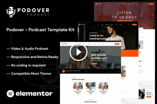 Podover - Podcast Elementor Template Kit 1
