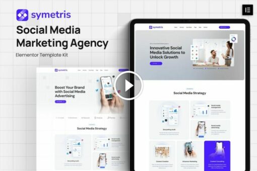 Symetris - Social Media Marketing Agency Elementor Template Kit 1
