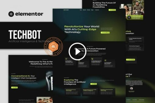 Techbot - Artificial Intelligence and Technology Services Elementor Template Kit 1