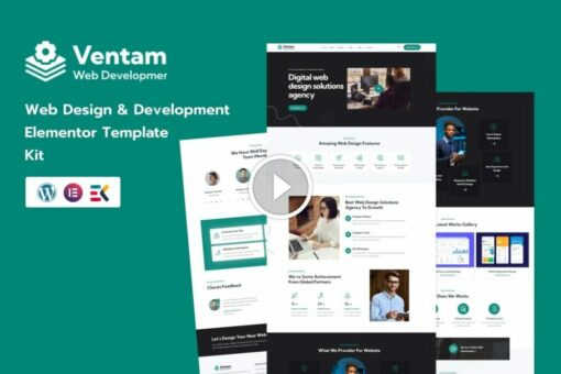Ventam - Web Design Agency Elementor Template Kit 1