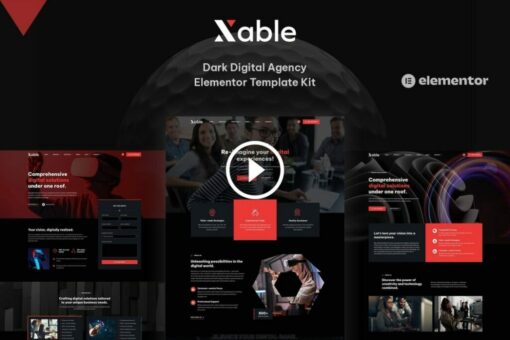Xable - Dark Digital Agency Elementor Pro Template Kit 1