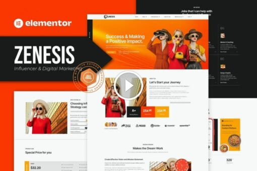 Zenesis - Digital Marketing & Influencer Elementor Template Kit 1