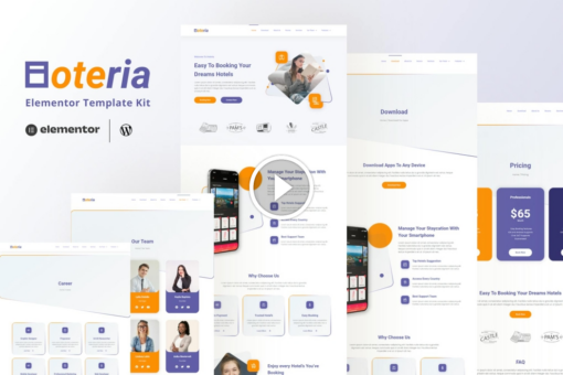 Hoteria – Hotel Service Elementor Template Kit 1