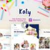Katy: Kids Birthday Party Planner & Invitation Elementor Template Kit