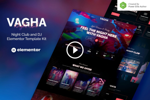 Vagha: Night Club & DJ Elementor Template Kit 1