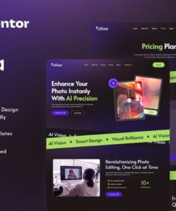 Fotixa - Elementor template kit for SaaS AI photography application website.