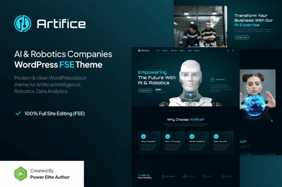 Artifice - AI & Robotics Company WordPress Theme 1.0.0 » PillBanana.com ...