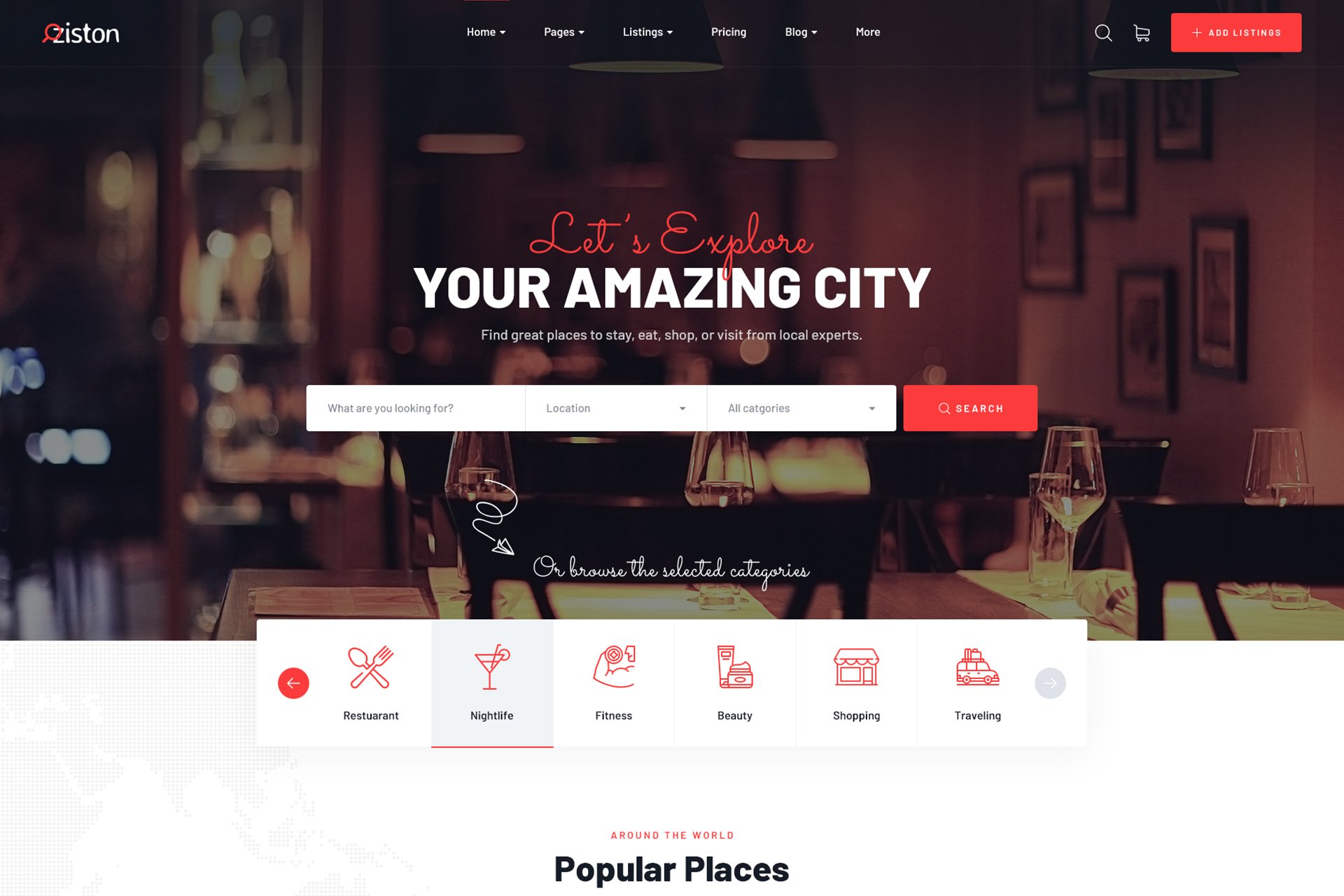 Ziston – Directory Listing WordPress Theme
