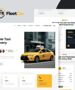 FleetGo – Kit de modelos do Elementor Pro para serviços de frota de táxi