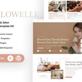 Glowelle – Beauty Salon & Spa Elementor Template Kit