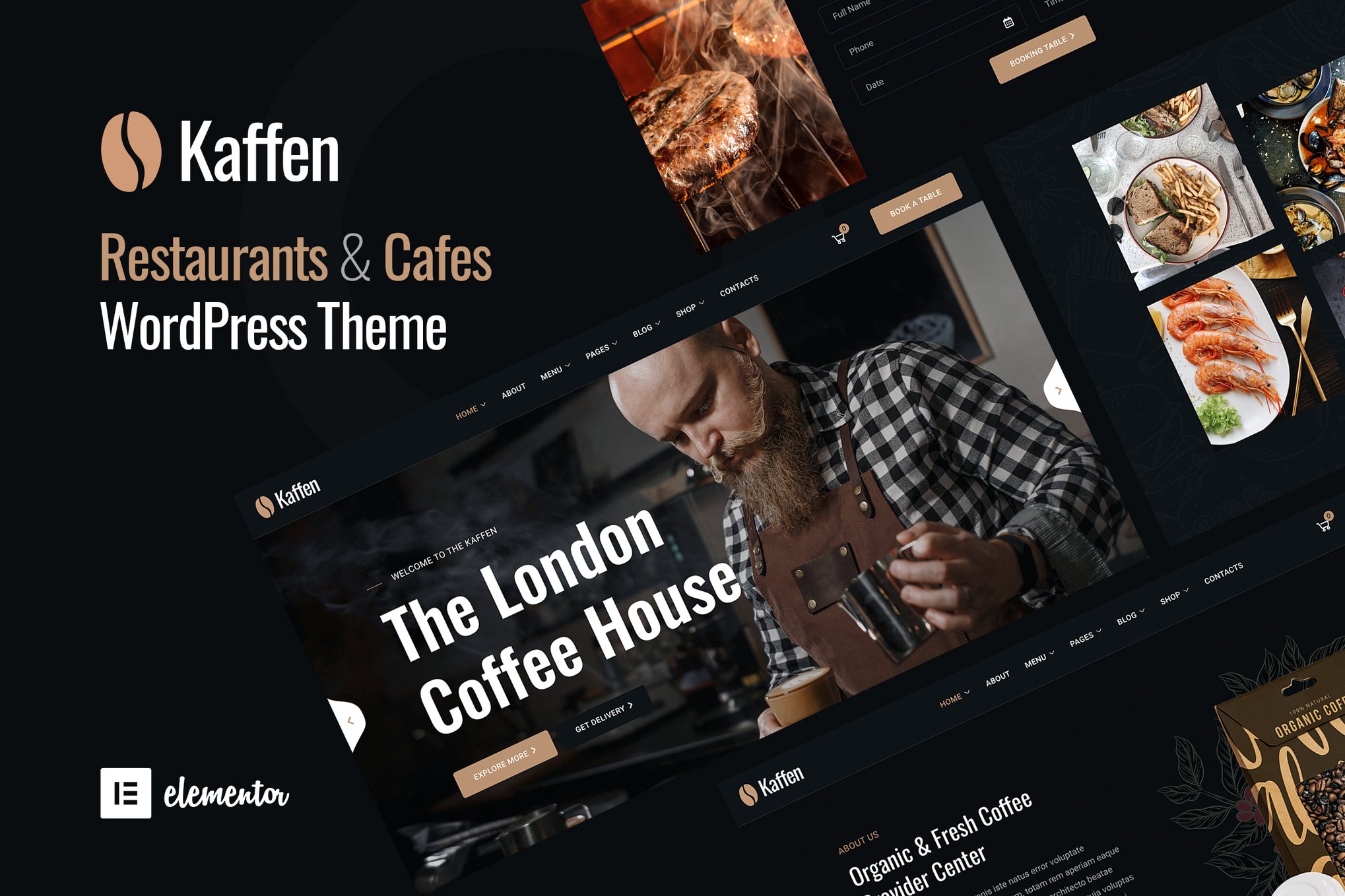 Kaffen – Cafe Restaurant Elementor WordPress Theme