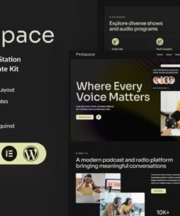 Podspace – Kit de modelos do Elementor para estações de rádio e podcast