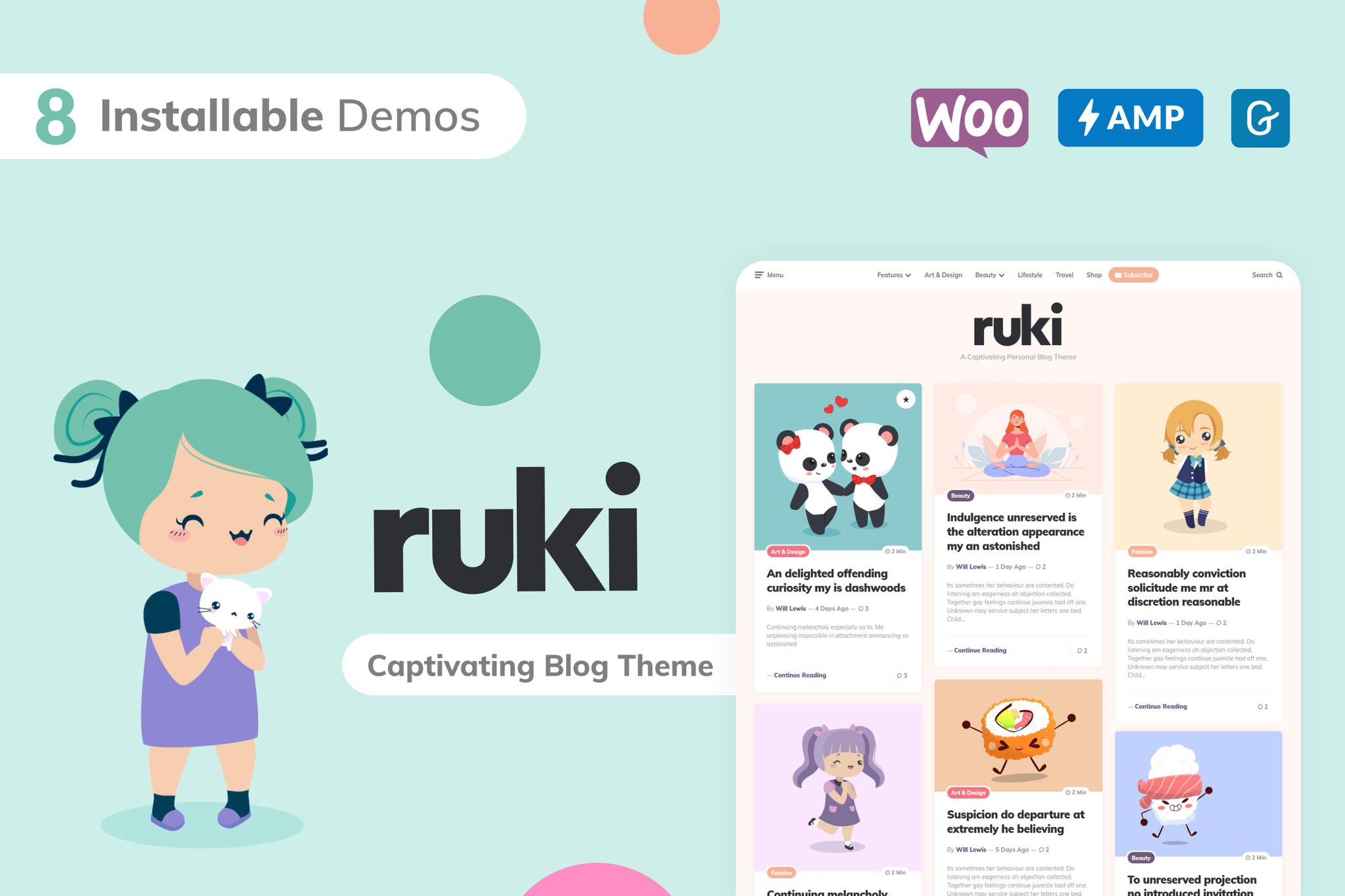Ruki – Um tema cativante para blogs pessoais