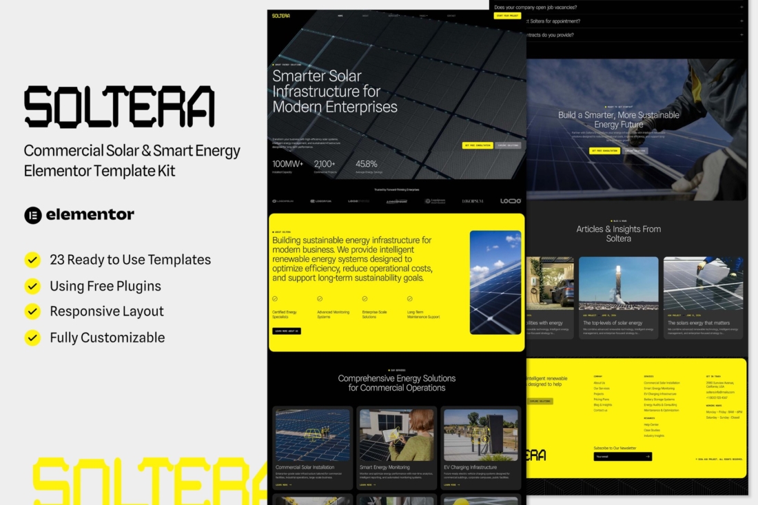 Soltera – Commercial Solar & Smart Energy Elementor Template Kit