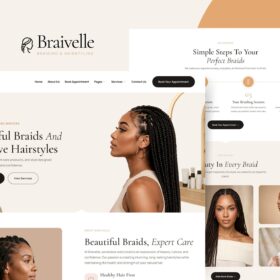 Braivelle – Braiding & Hairstyling Services Elementor Template Kit