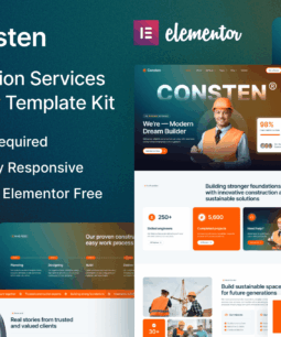 Consten — Construction Services Elementor Template Kit