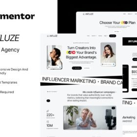 Influze – Influencer Agency Elementor Template Kit
