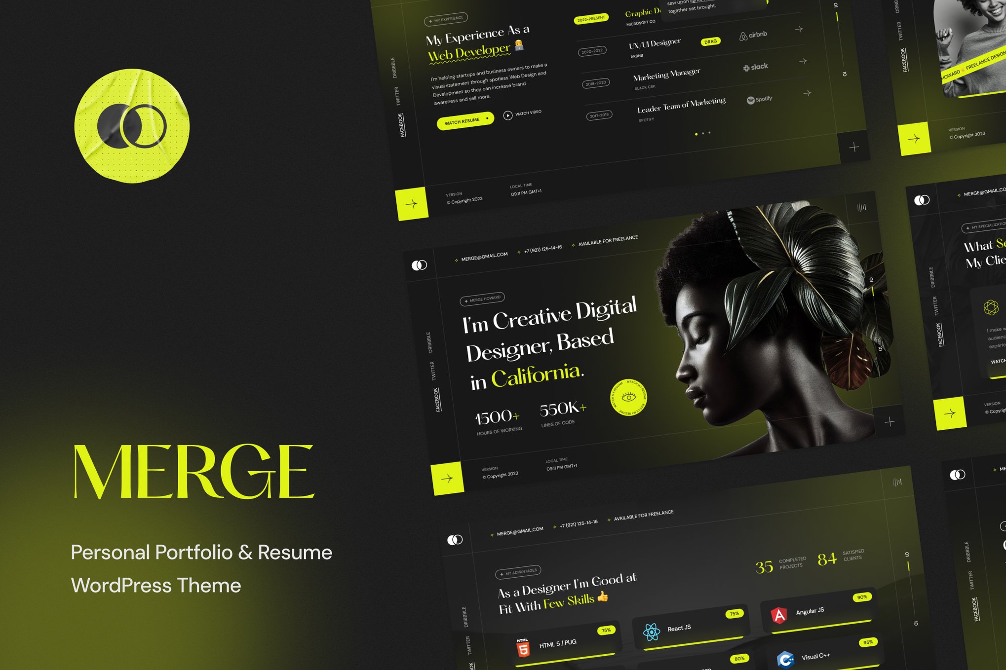 Merge – Personal Portfolio & Resume WordPress Theme