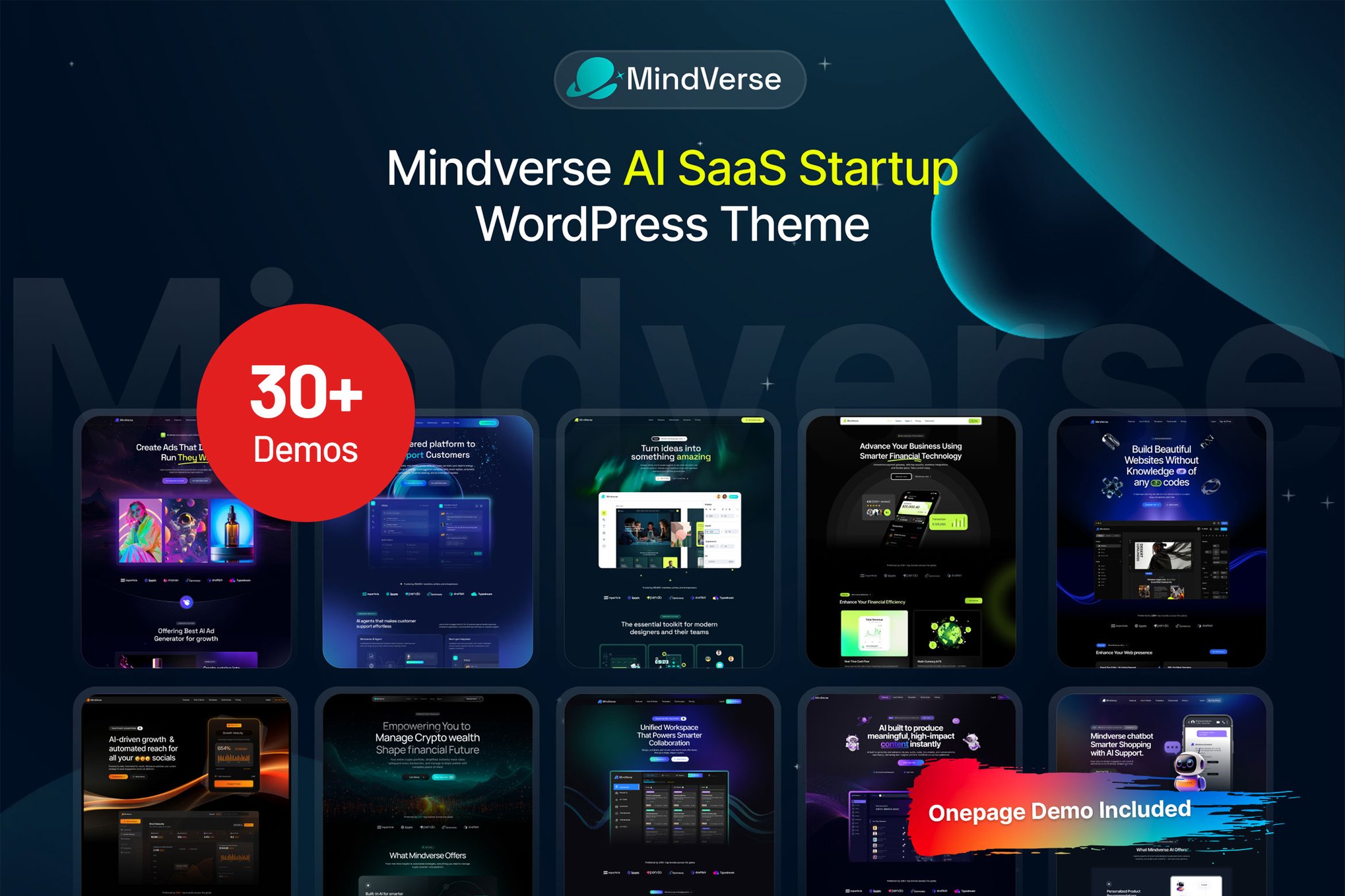 Mindverse – SaaS & AI Startup WordPress Theme