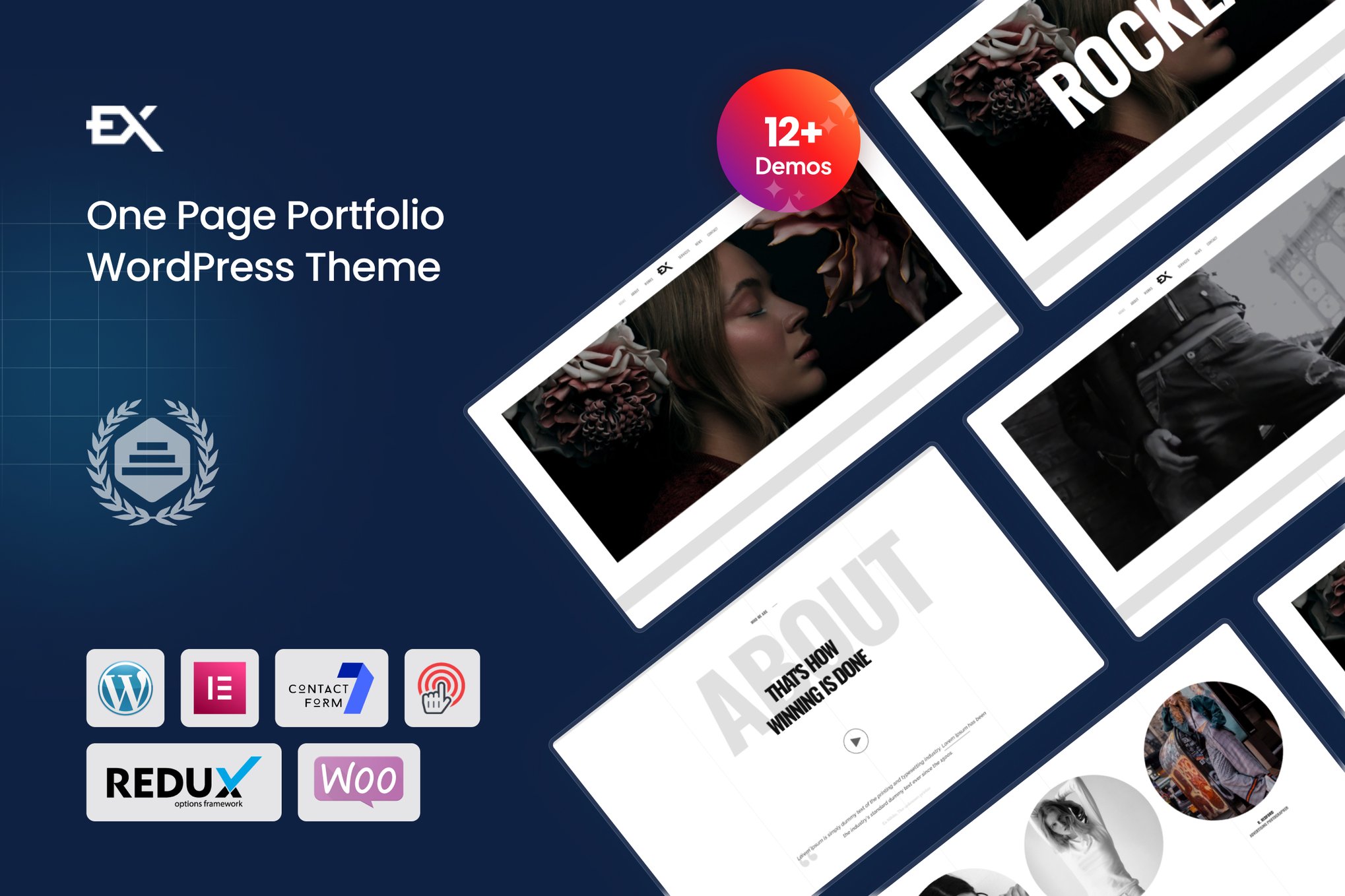 Rockex – One Page Portfolio WordPress Theme