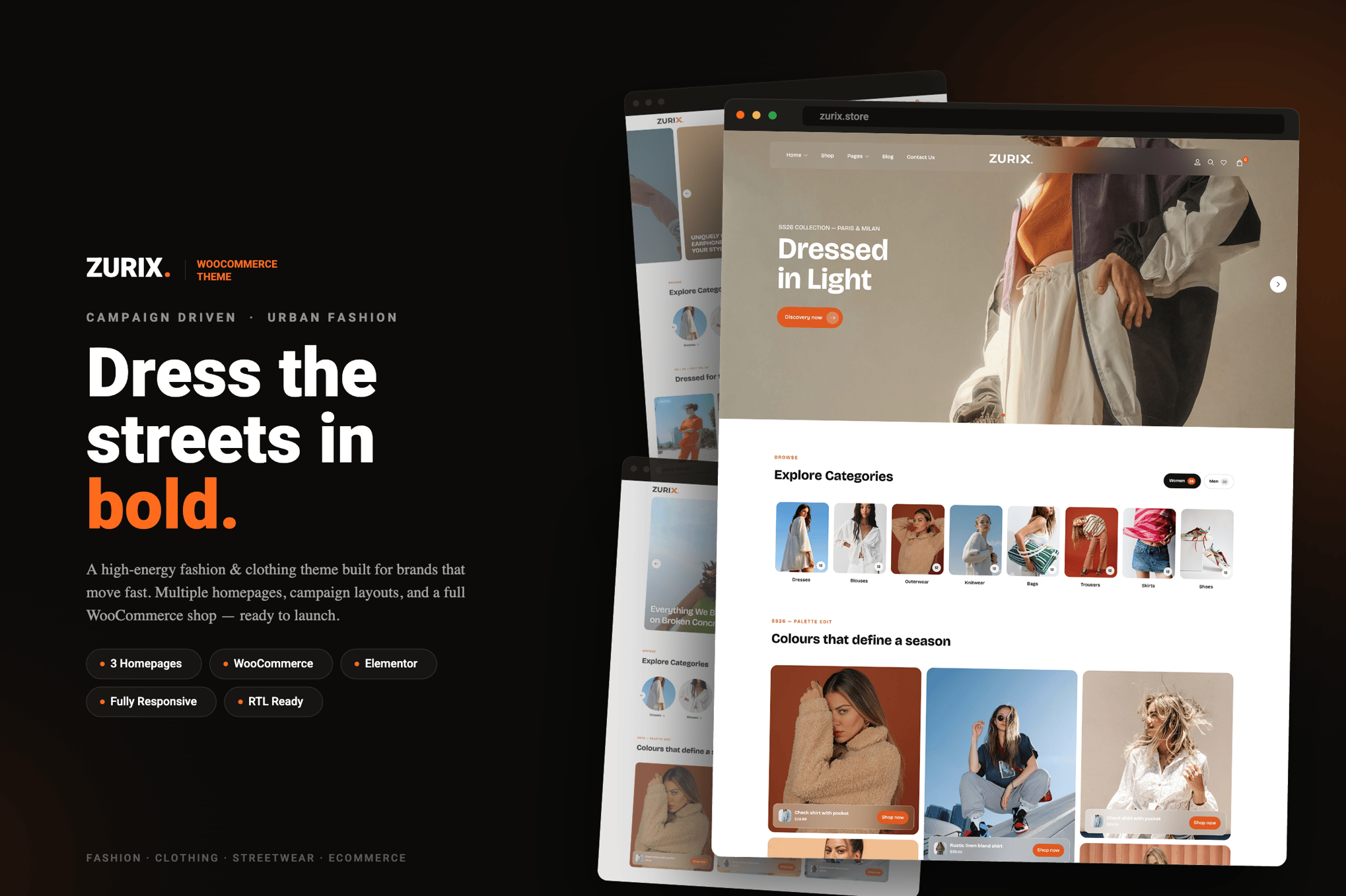 ZURIX – Campaign-Driven Urban Fashion WooCommerce