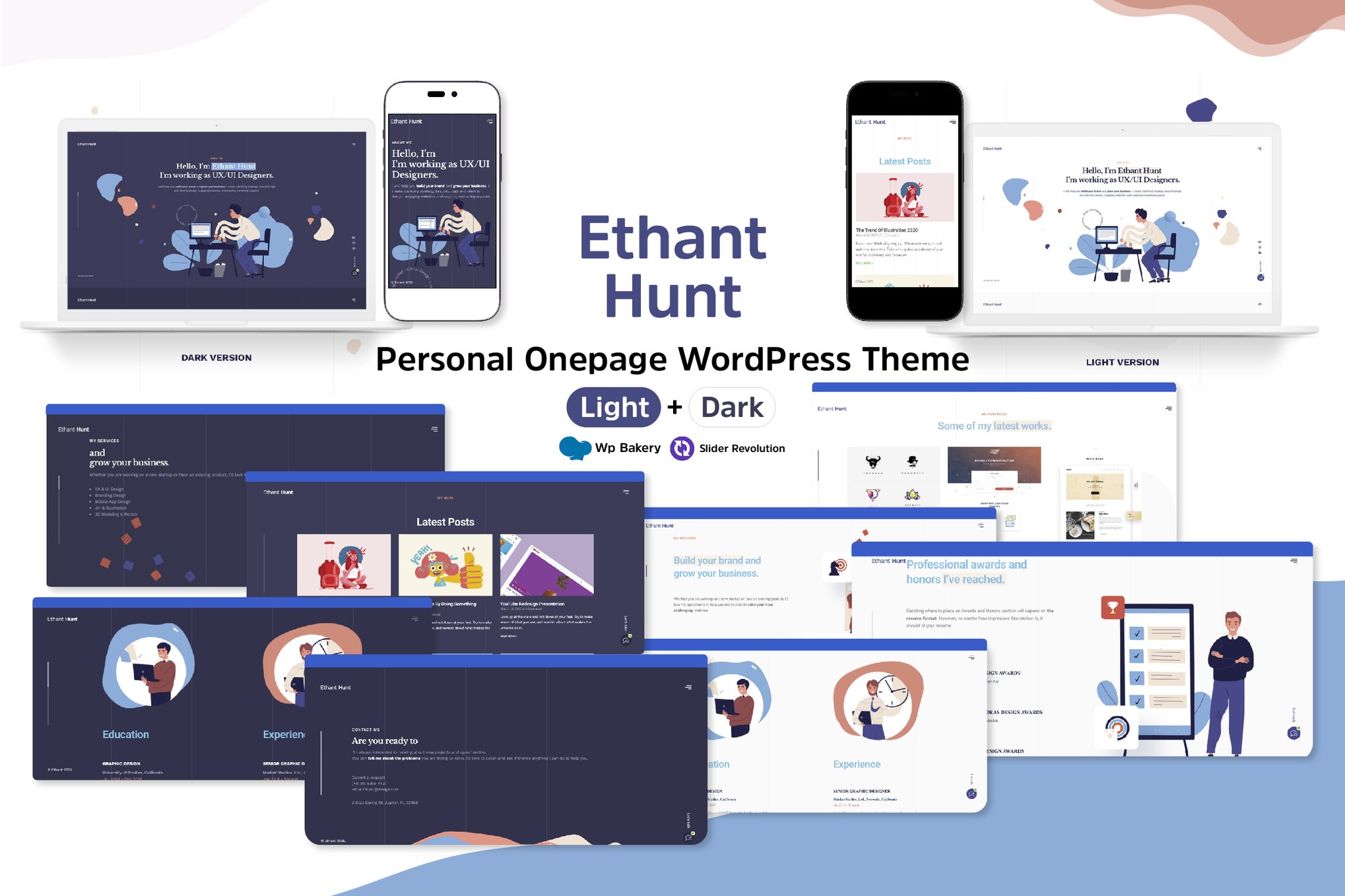 Ethant Hunt – Personal Onepage WordPress Theme