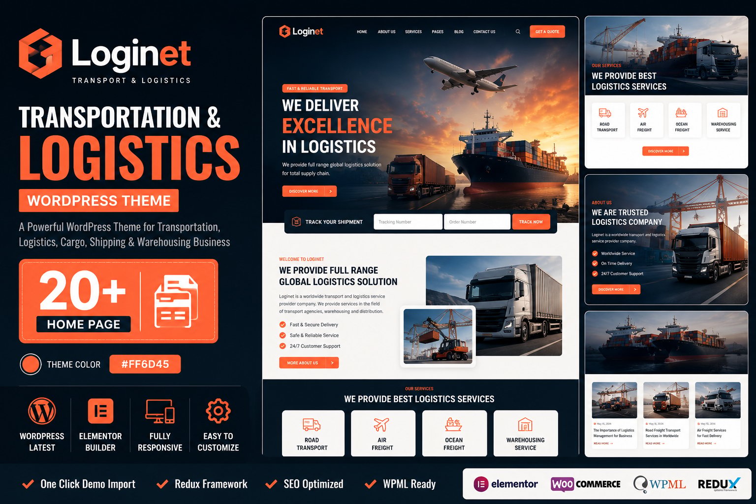 Loginet – Transportation & Logistics WordPress Theme