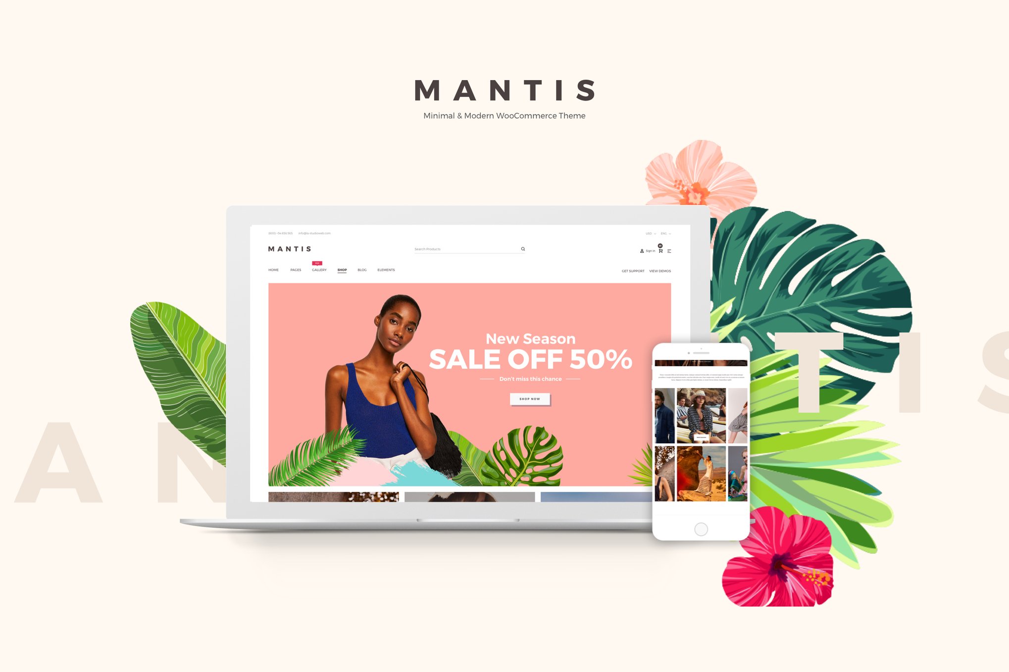 Mantis – Tema minimalista e moderno para WooCommerce