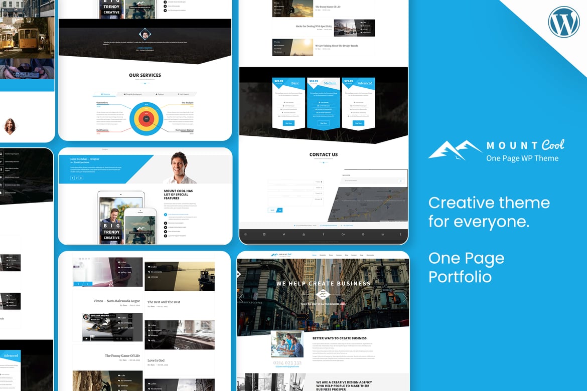 MountCool – Single-Page Portfolio WordPress Theme