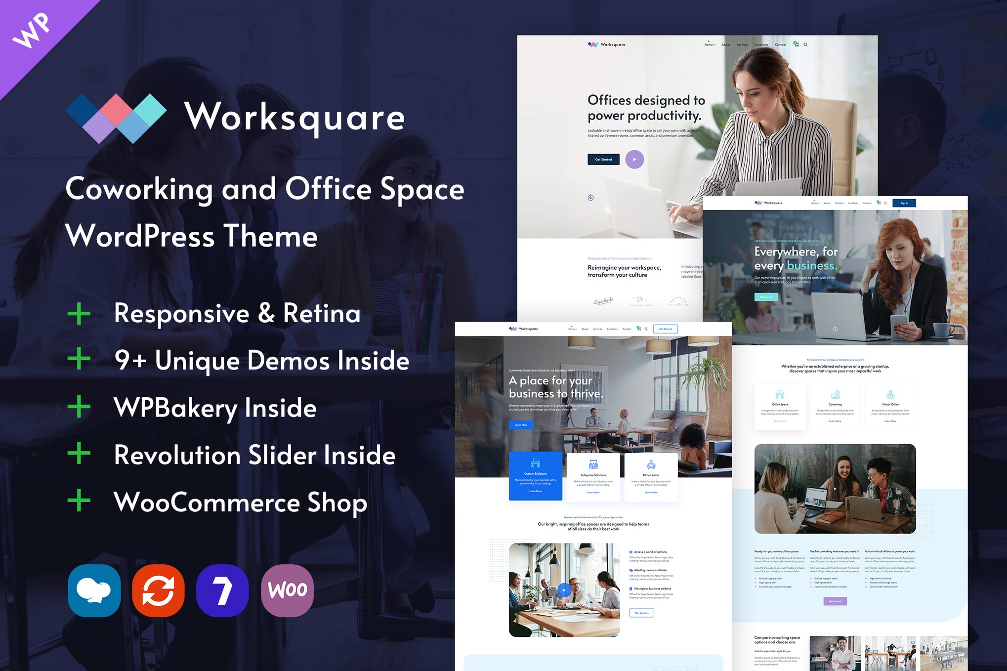 Worksquare – Coworking and Office Space Theme