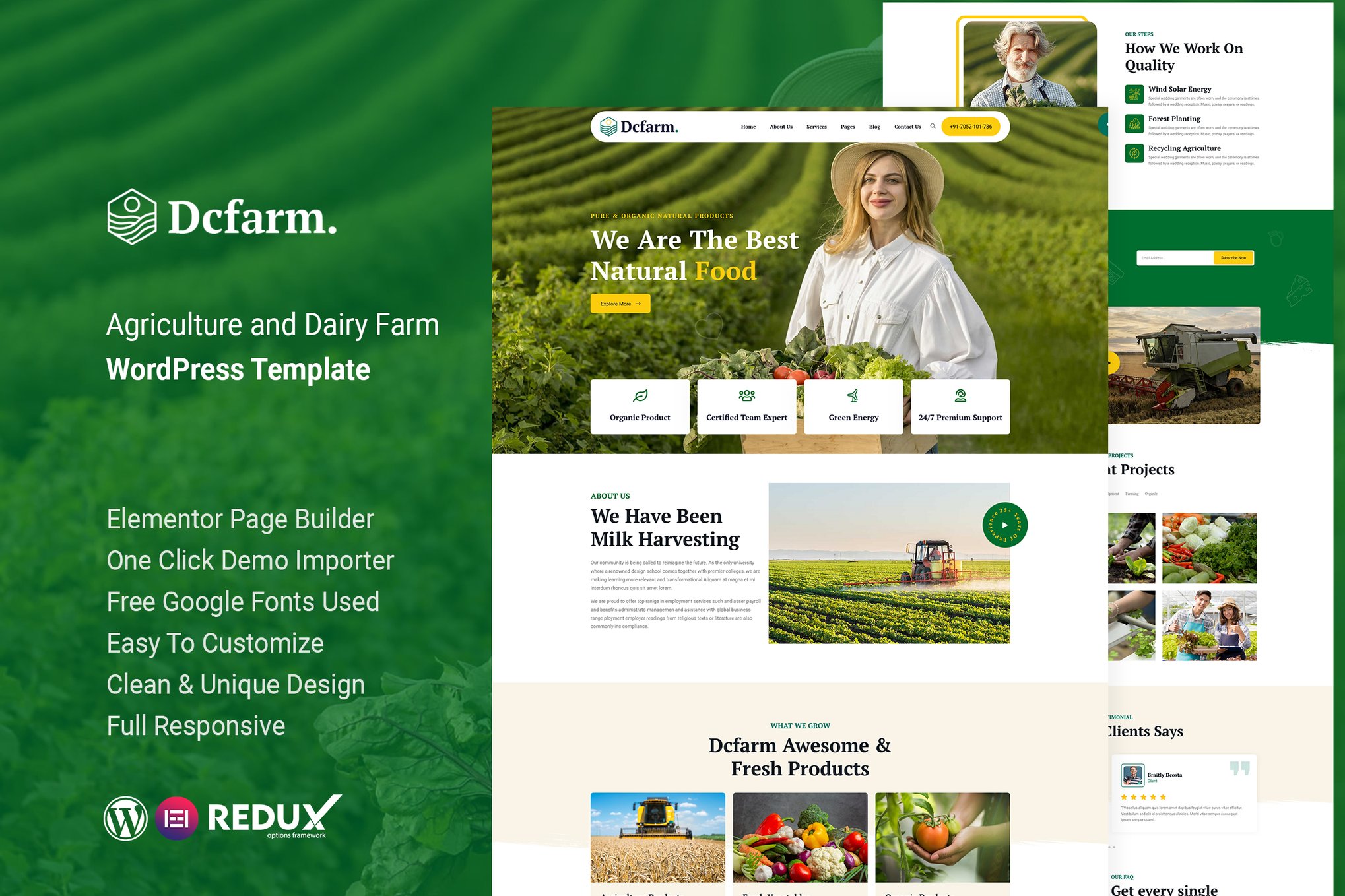 Dcfarm – Agriculture & Dairy Farm WordPress Theme
