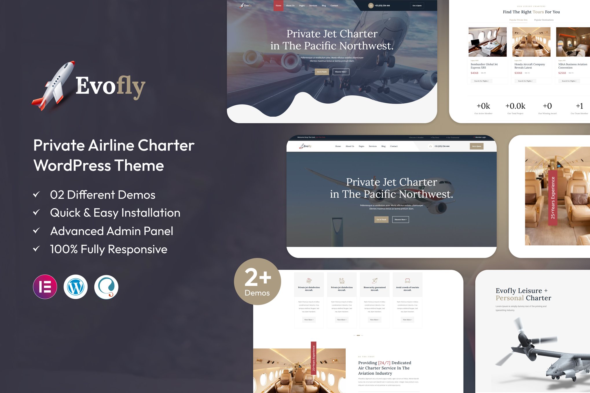 Evofly – Private Airline Charter WordPress Theme