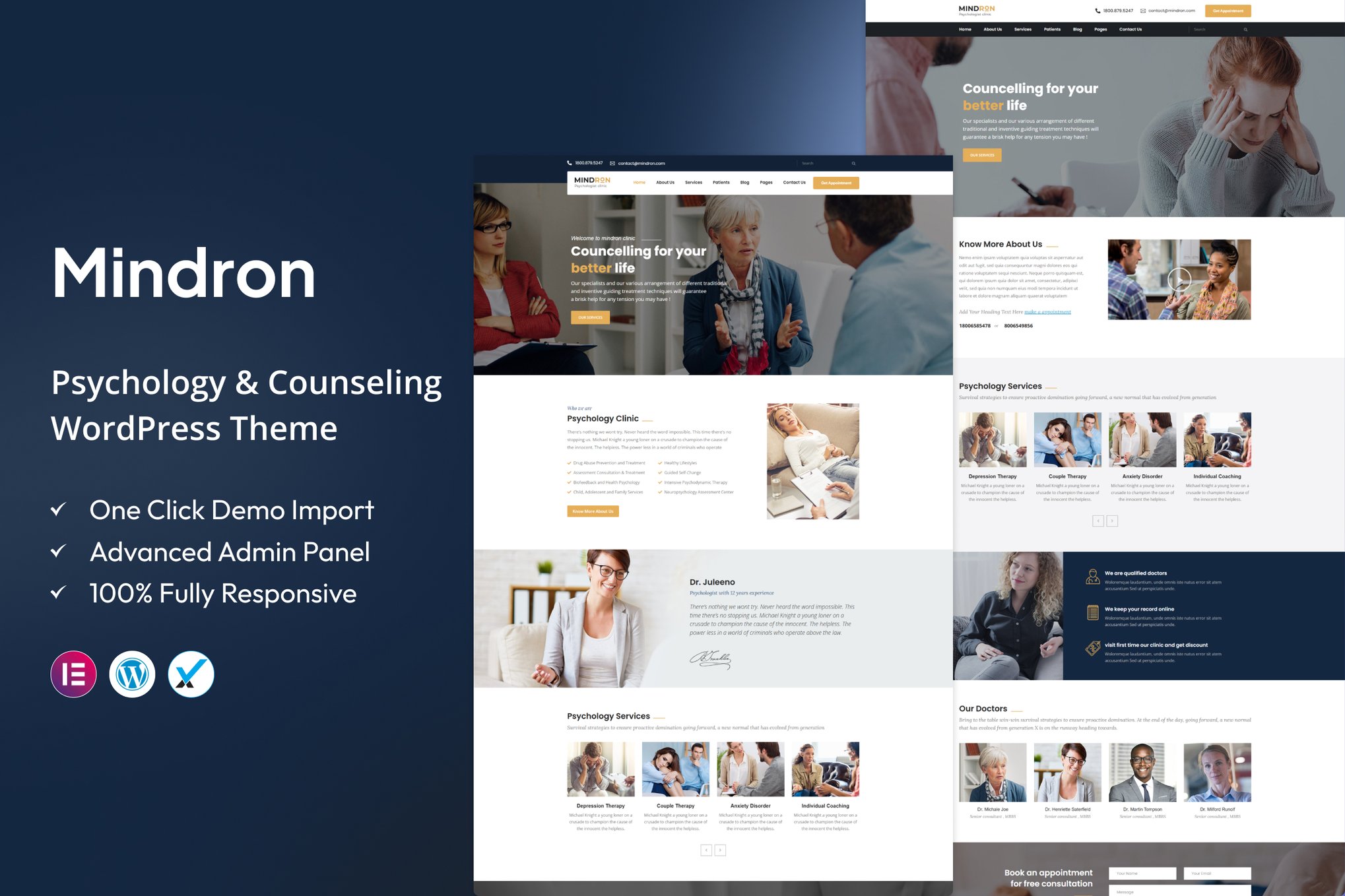 Mindron – Psychology & Counseling WordPress Theme