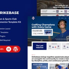 StrikeBase – Baseball Team & Sport Club Elementor Template Kit