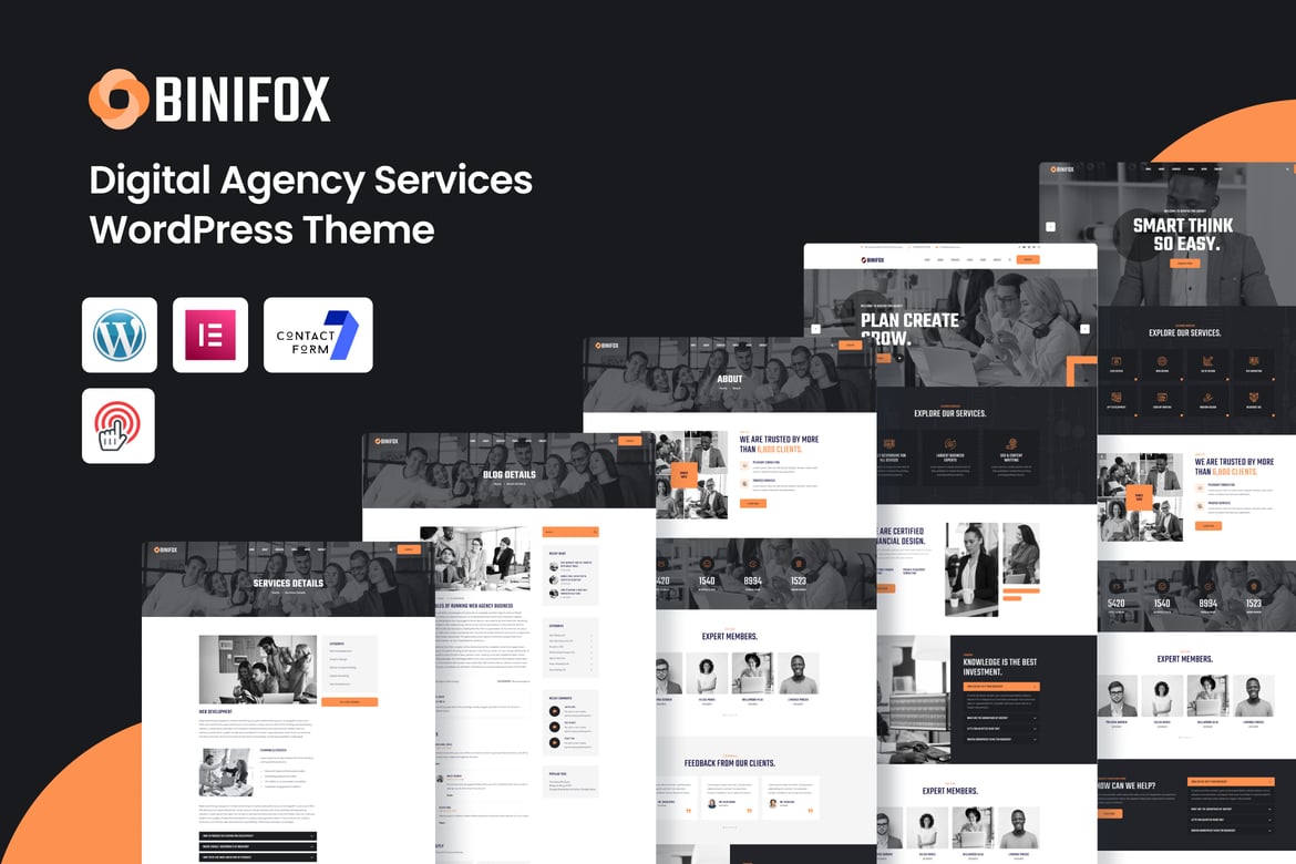 Binifox – Digital Agency Services WordPress Theme