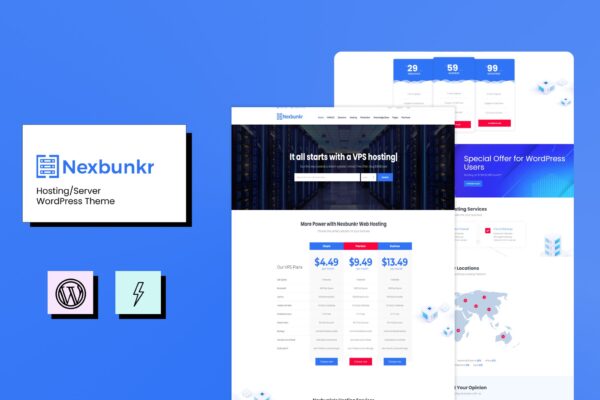 Nexbunker – Hosting/Server WordPress Theme + WHMCS