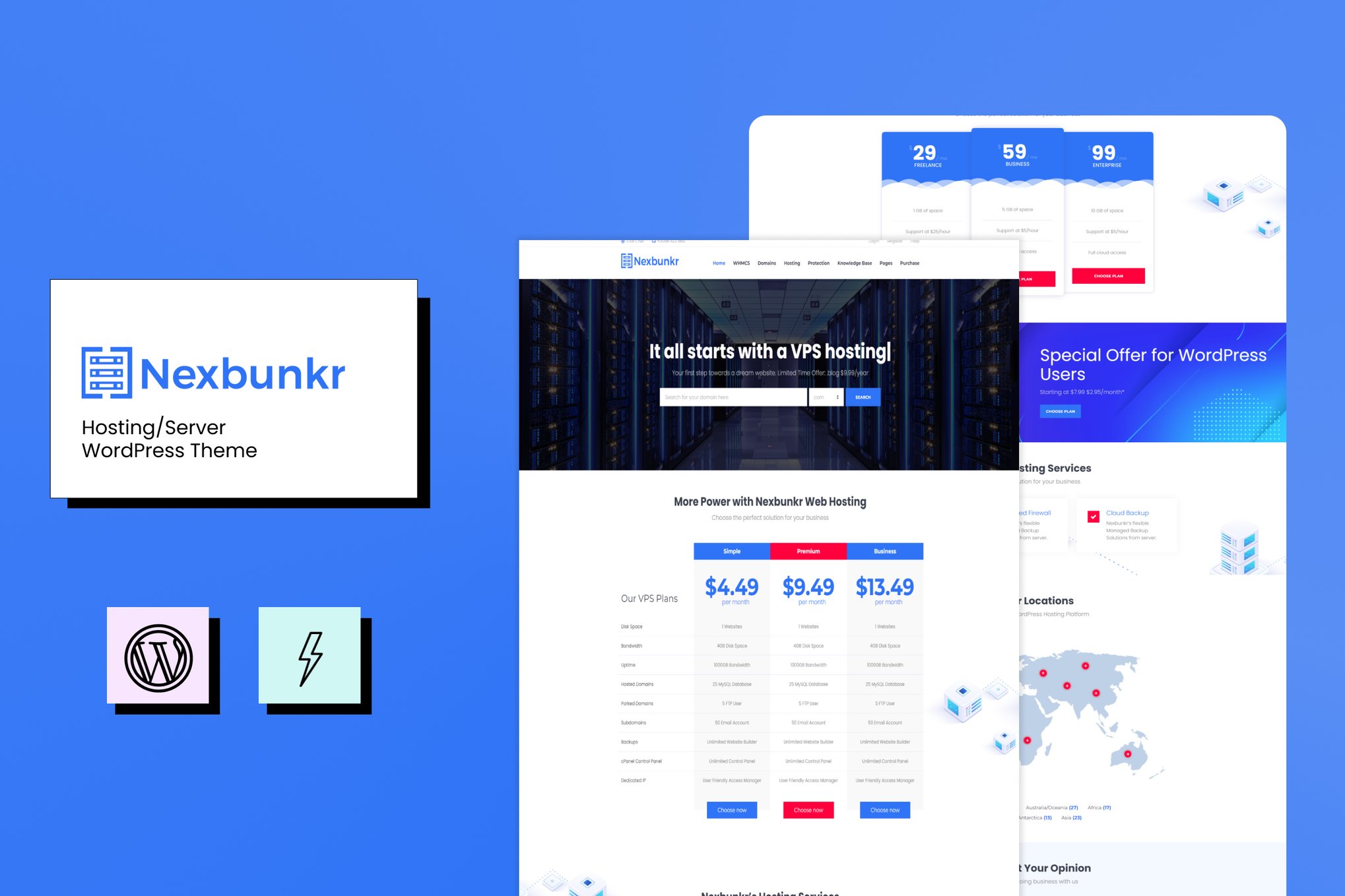 Nexbunker – Hosting/Server WordPress Theme + WHMCS